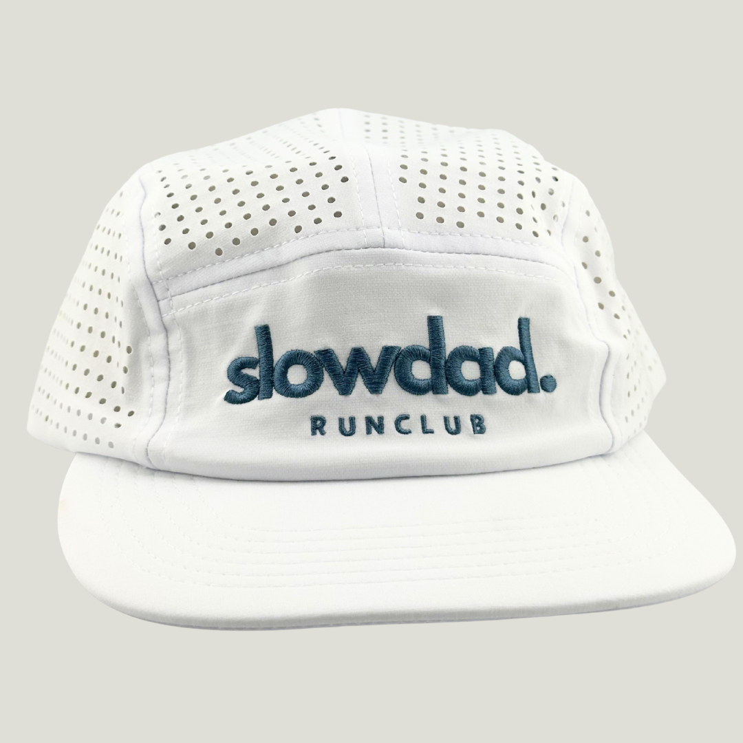 Signature 5 Panel Run Cap V2 - White Sea Blue