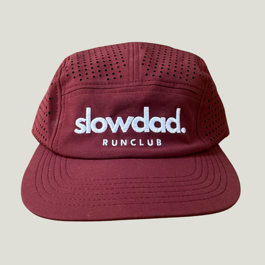 Signature 5 Panel Run Cap V2 - Maroon