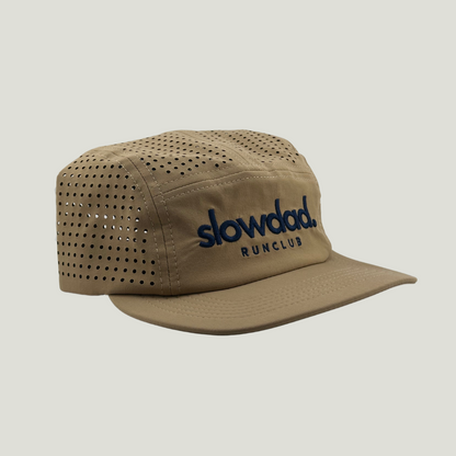 Signature 5 Panel Run Cap V2 - Khaki & Blue