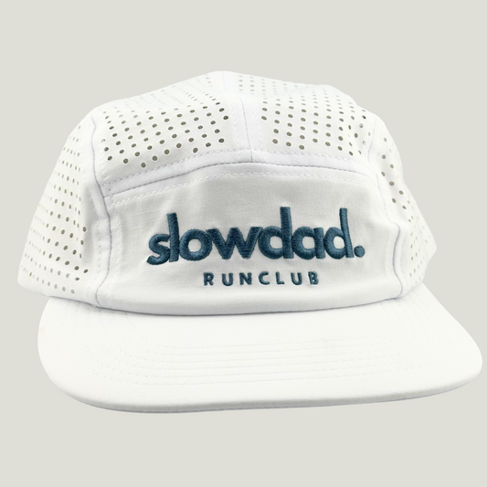 Signature 5 Panel Run Cap V2 - White Sea Blue