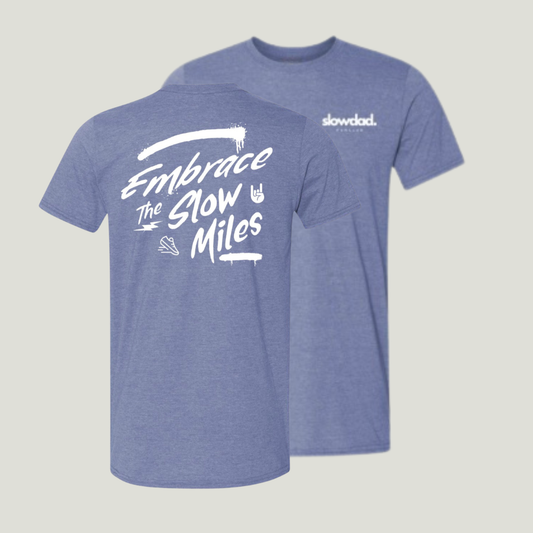 Embrace the Slow Miles Tee - Indigo Blue