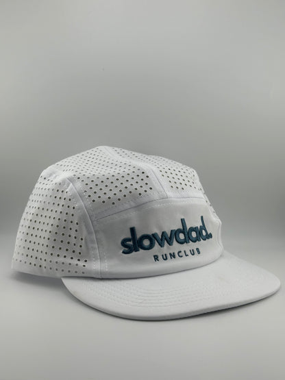 Signature 5 Panel Run Cap V2 - White Sea Blue