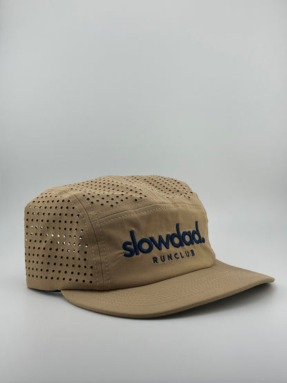 Signature 5 Panel Run Cap V2 - Khaki & Blue