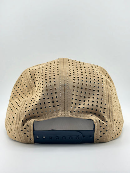 Signature 5 Panel Run Cap V2 - Khaki & Blue